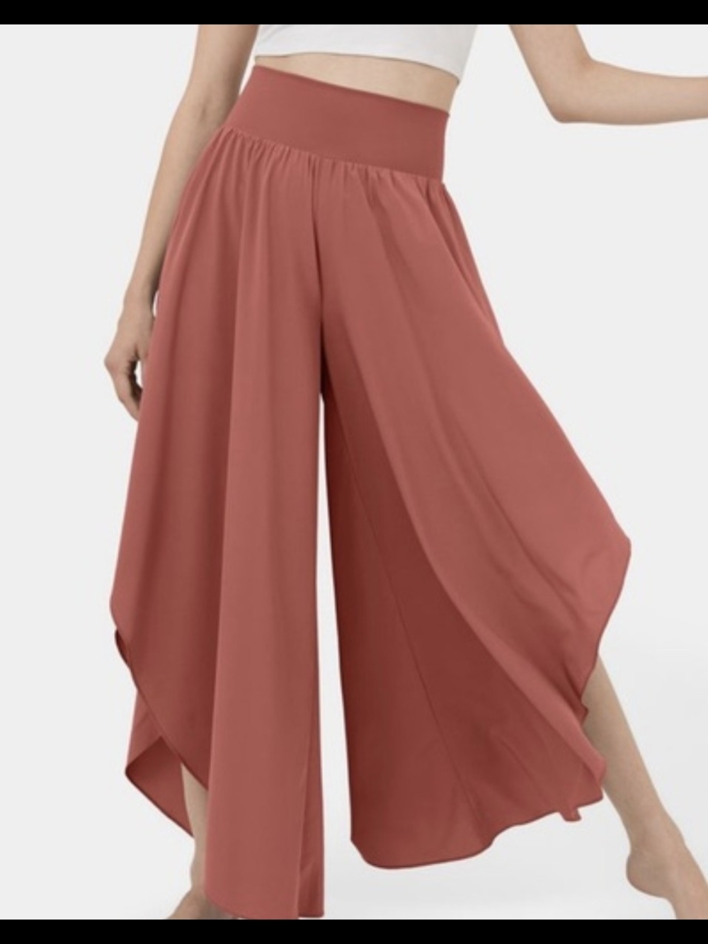 HALARA Wide-Leg Palazzo Pants in Terracotta - Picture 2 of 3